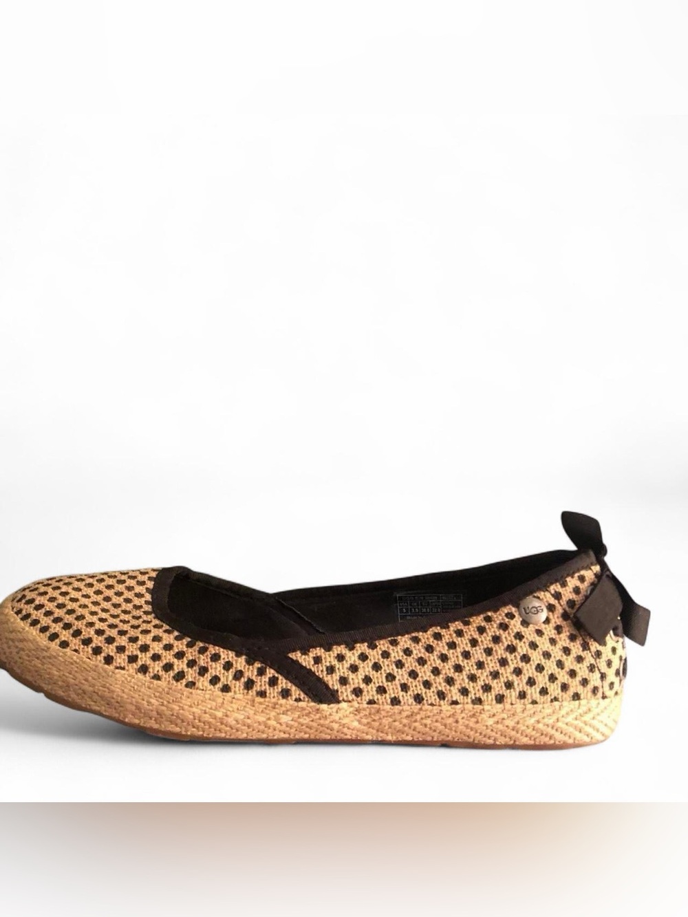 UGG Indah Preppy Academia polka dot slip on ballet maryjane flats coquette bow